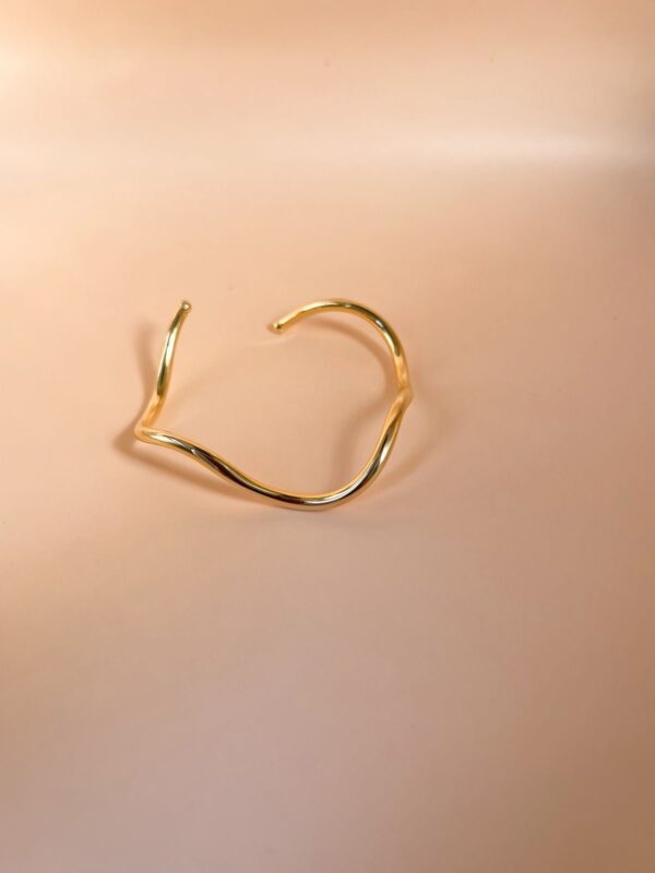 Bracelete Rígido Orgânico - Banho Dourado