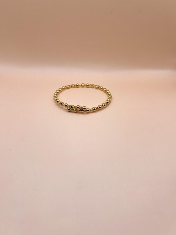 Bracelete Ajustável Bolinhas e Pedrinhas - Banho Dourado ou Prata