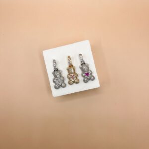 Pingente Ursinho Cravejado - Banho Dourado ou Prata