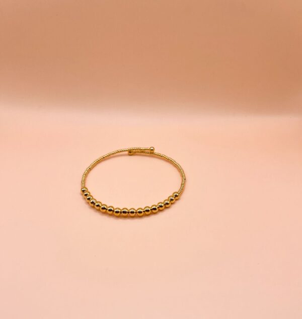 Bracelete Ajustável Bolinhas - Banho Dourado
